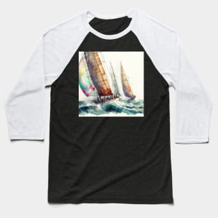 Artistic illustration of a sailboat race. Baseball T-Shirt